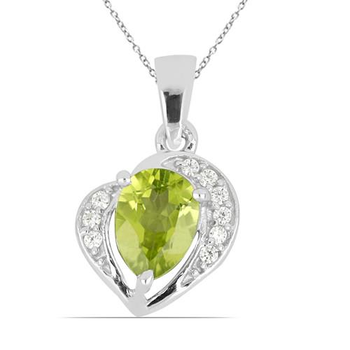 BUY 925 SILVER NATURAL PERIDOT GEMSTONE STYLISH PENDANT